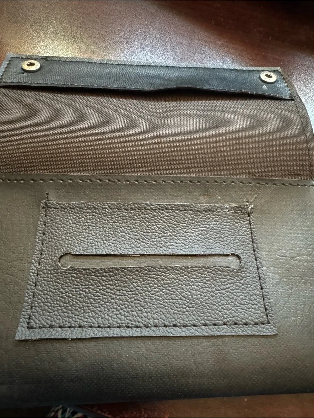 Black Snap-Closure Leather Wallet